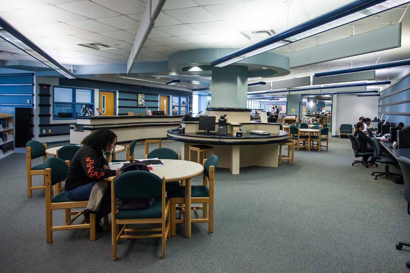 Students studying and working on computer's in Palm Bay's library