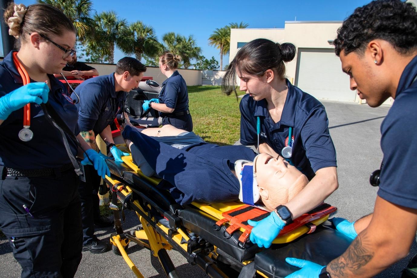 ems students performing an exercise