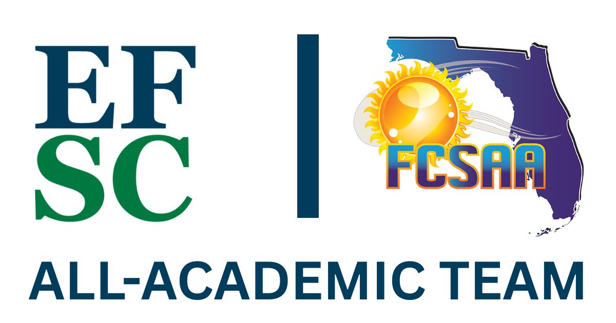 An image of the Florida College System logo, EFSC logo, and words All Academic Team