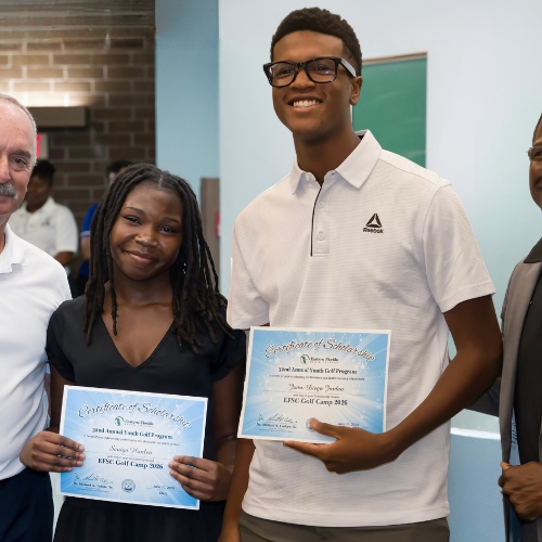 Juan Dieo Jordan and Saniya Hunlen receive scholarships from EFSC